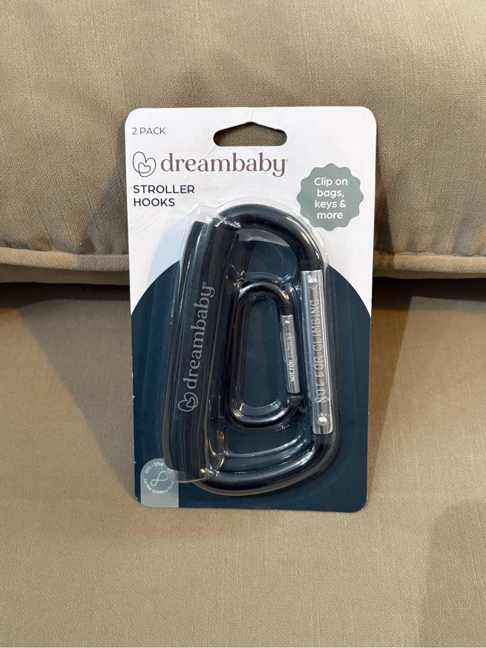 dreambaby Navy Stroller Hooks - 2 Pack